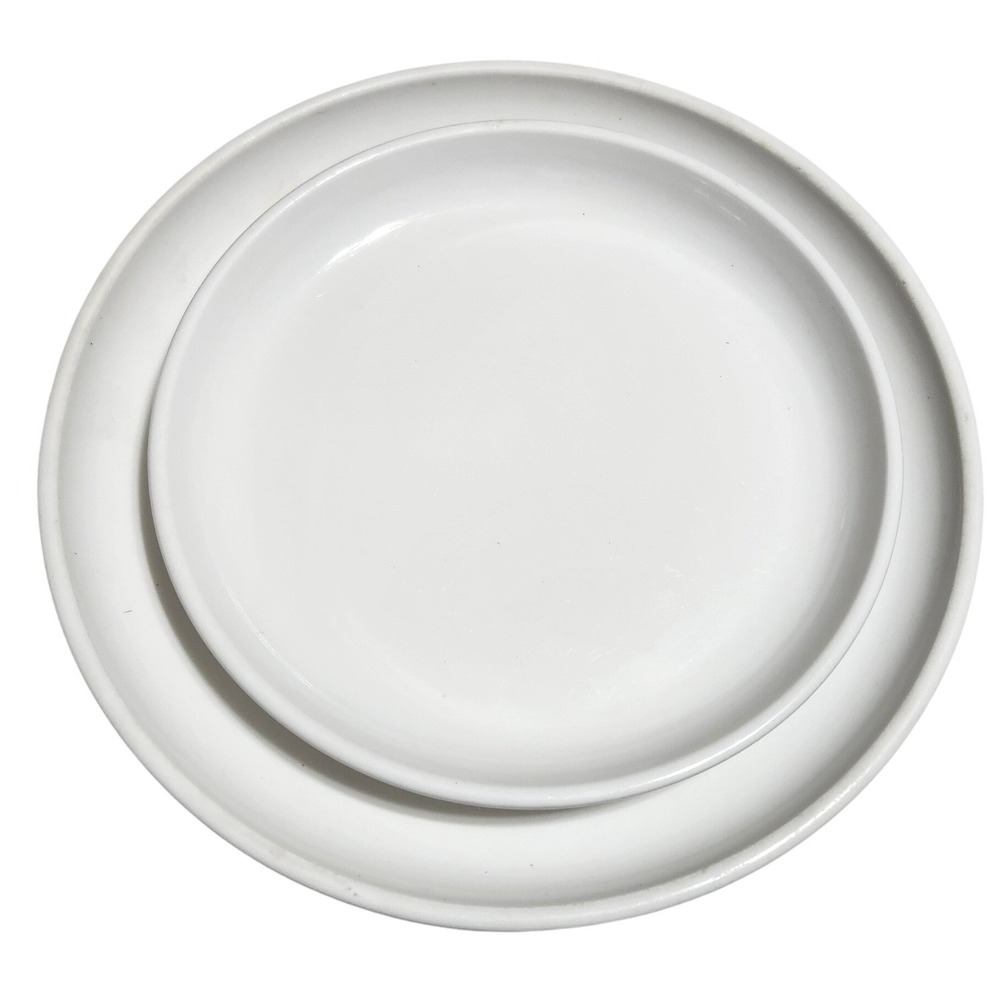 Crate & Barrel Culinary Arts White Porcelain Plates Set 1 Dinner 2 Salad Dessert